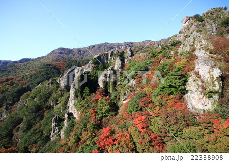香川県小豆島寒霞渓の紅葉の写真素材