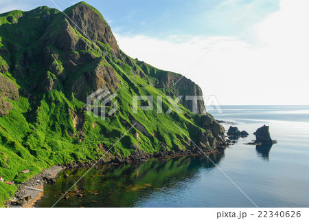 礼文島の猫岩と海岸風景 22340626