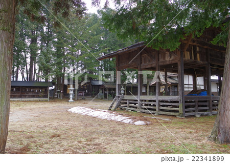 信州　安曇野　松川村の細野神社　境内　横　本殿は安曇野の名匠　浅川豊八の造立　村文化財指定 22341899