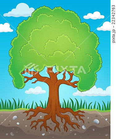 Tree With Roots Theme Image 2のイラスト素材