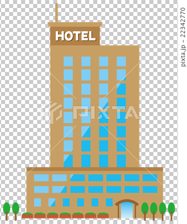 ホテル 宿泊施設 のイメージイラストのイラスト素材