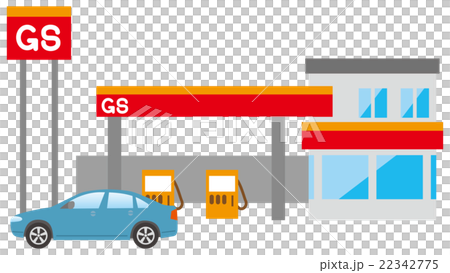 給油所と自動車のイメージイラスト 22342775