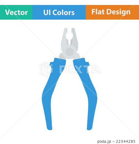 Flat design icon of pliers 22344285