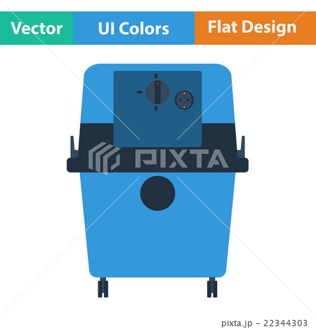 Flat design icon of vacuum cleaner 22344303