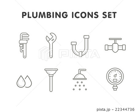 plumbing line icons set plumbing line icons set 22344736