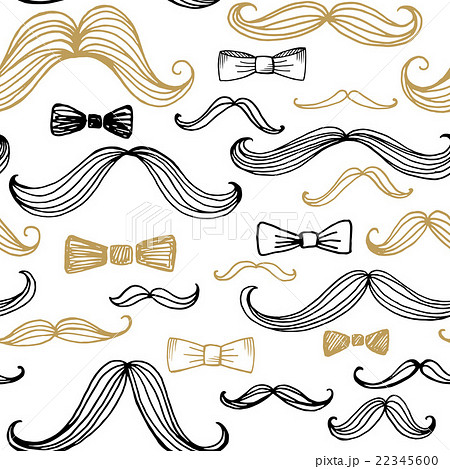 Bow Tie and Moustache Seamless Pattern. Vector Bow Tie and Moustache Seamless Pattern. Vector 22345600