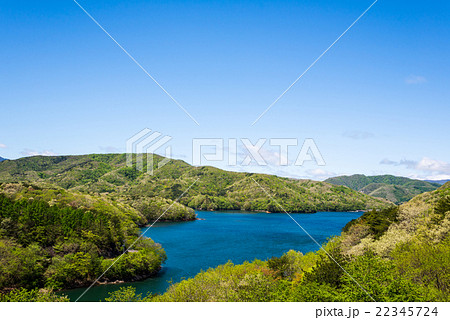 羽鳥湖畔の緑 (福島県岩瀬郡天栄村付近) 羽鳥湖畔の緑 (福島県岩瀬郡天栄村付近) 22345724