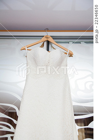 Modern white wedding dress 22346650