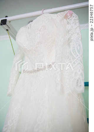 Modern white wedding dress 22346757