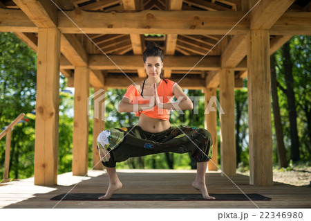 Girl is engaged in yoga 22346980