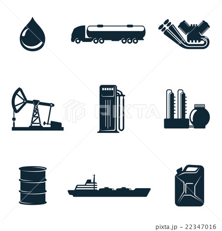 set of  gasoline filling station with fuel tankers 22347016