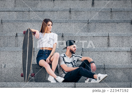 Beautiful stylish couple of young woman and 22347192
