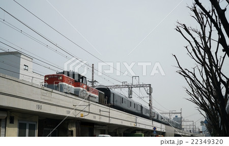 トワイライトエクスプレス瑞風 87系中間車5両 川重出場甲種輸送 兵庫-新長田 2 22349320