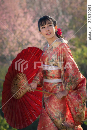 Girl in kimono Japanese tradition dress Girl in kimono Japanese tradition dress 22350091