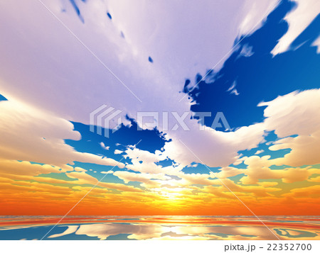 風と雲と海とのイラスト素材 [22352700] - PIXTA