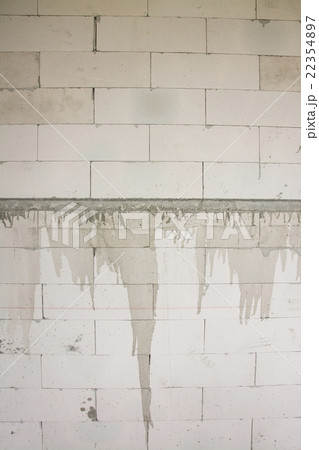 White Light Weight Concrete block Wall  22354897