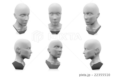Set of human head mannequin on white background Set of human head mannequin on white background 22355510