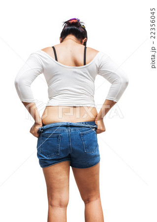 Fat girl tried to wear Trousers. Fat girl tried to wear Trousers. 22356045
