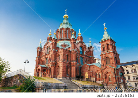 Uspenski Cathedral, Helsinki On Hill At Sunny Day Uspenski Cathedral, Helsinki On Hill At Sunny Day 22356163