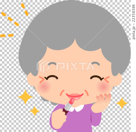 お化粧をする笑顔のシニア女性 お化粧をする笑顔のシニア女性 22358386