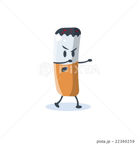 Cigarette Butt Cartoon Character - Stock Illustration [22360259]
