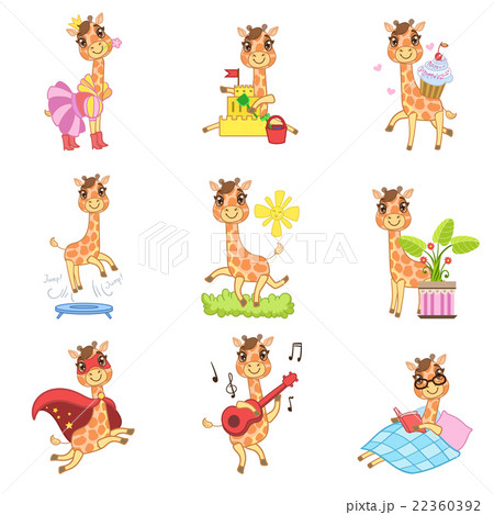 Cute Giraffe Cartoon Collection 22360392
