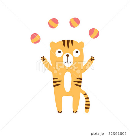 Tiger Juggling With Four Balls Tiger Juggling With Four Balls 22361005