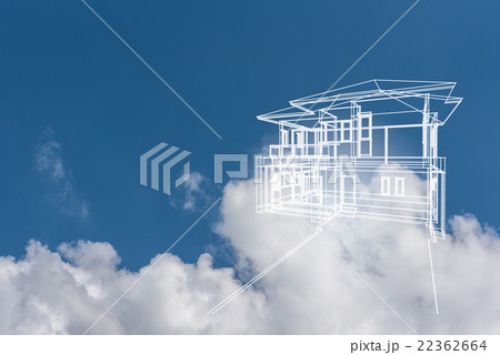concept of dream house in blue sky concept of dream house in blue sky 22362664