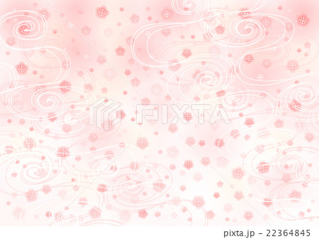 流水 桜 背景イラスト 22364845
