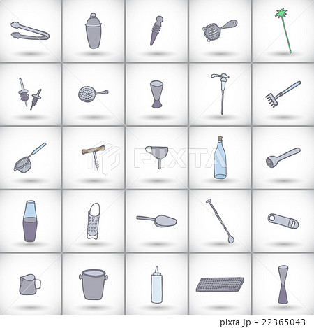 Bar equipment icons set. Vector illustration 22365043