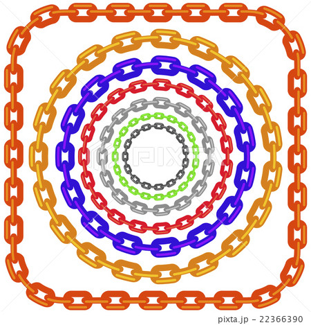 Set of Circle Colorful Chain Frames Isolated Set of Circle Colorful Chain Frames Isolated 22366390