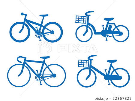 自転車 シルエットのイラスト素材