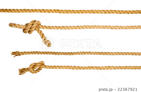Ship ropes with knot isolated on white background 22367921