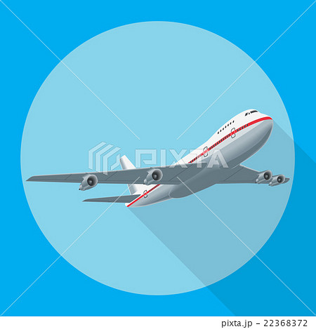 Airplane flying with shadow 22368372