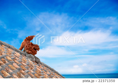 シーサーと青空 日本 沖縄のイメージ 22371350