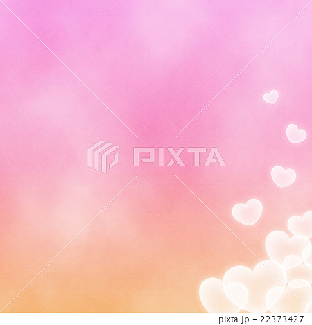 おしゃれでかわいい グラデーションとハートの背景素材 正方形 スクエア オレンジピンクのイラスト素材 22373427 Pixta