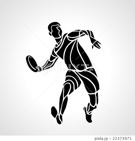 Sportsman Throwing Frisbee Vector Illustrationのイラスト素材