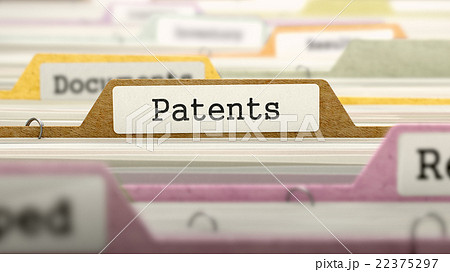 File Folder Labeled as Patents. 22375297