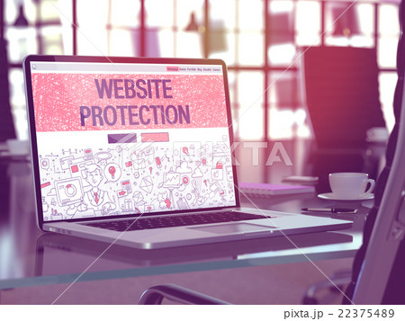 Laptop Screen with Website Protection Concept. Laptop Screen with Website Protection Concept. 22375489
