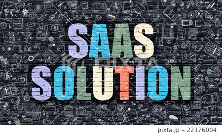 SAAS Solution Concept. Multicolor on Dark SAAS Solution Concept. Multicolor on Dark 22376004