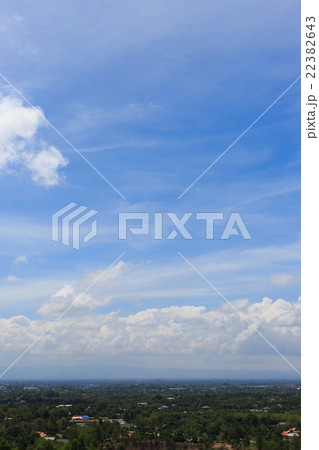landscape with cloudy on clear blue sky 22382643