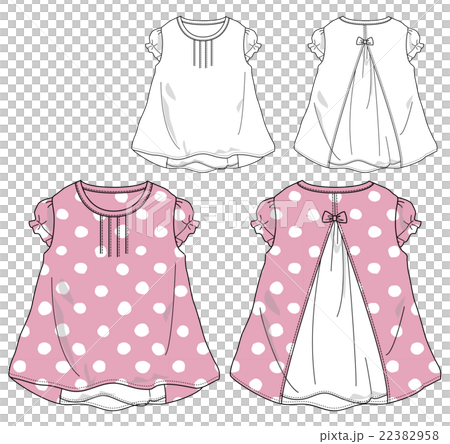 Polka dotted puff sleeve T / design drawing 22382958