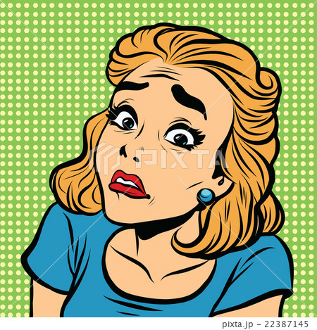 Emoji retro fear uncertainty girl emoticons 22387145