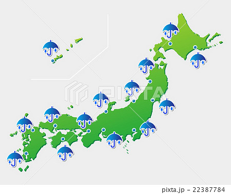 全国的に雨模様のイラスト素材