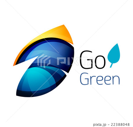 Abstract eco leag logo design made of color pieces 22388048