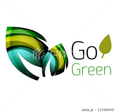 Abstract eco leag logo design made of color pieces 22388049