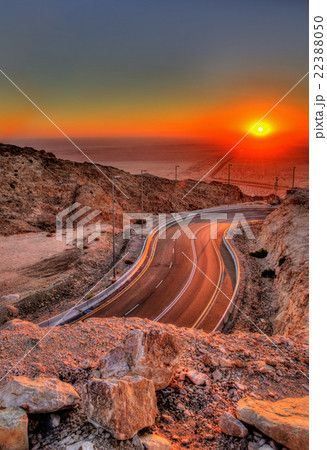 Sunset as seen from Jebel Hafeet mountain, UAE 22388050