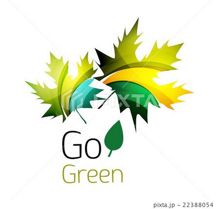 Abstract eco leag logo design made of color pieces 22388054