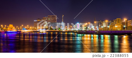 View of Dubai Creek in the evening, the Emirates 22388055