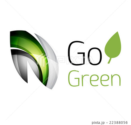 Abstract eco leag logo design made of color pieces 22388056